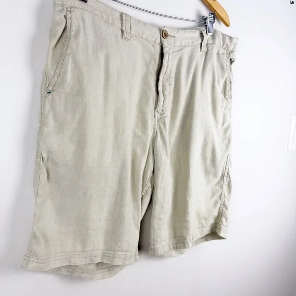 Tommy Bahama Linen Cotton Chino Shorts Light Khaki Size 36 - Picture 2 of 12